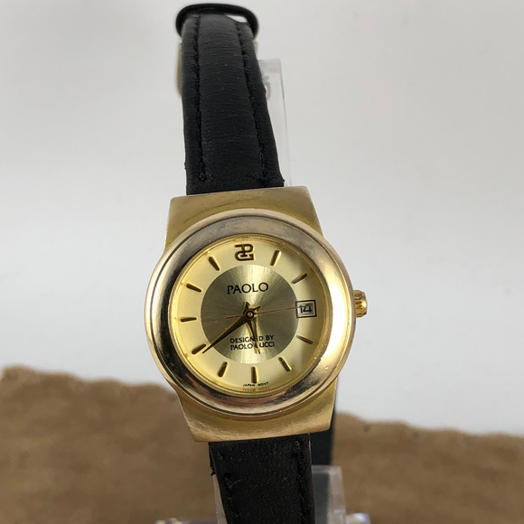 Vintage Authentic PAOLO GUCCI Gold Tone Date Watch - Picture 3 of 6